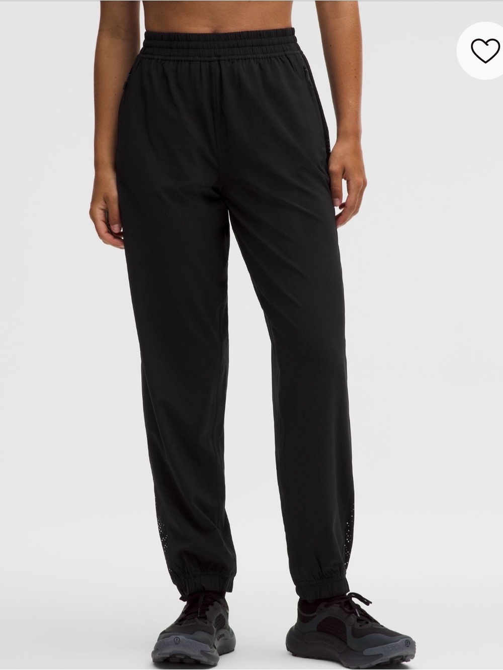 Lululemon Adapted State Mid-Rise Jogger Perforated Stripe Black Size 12 NWT